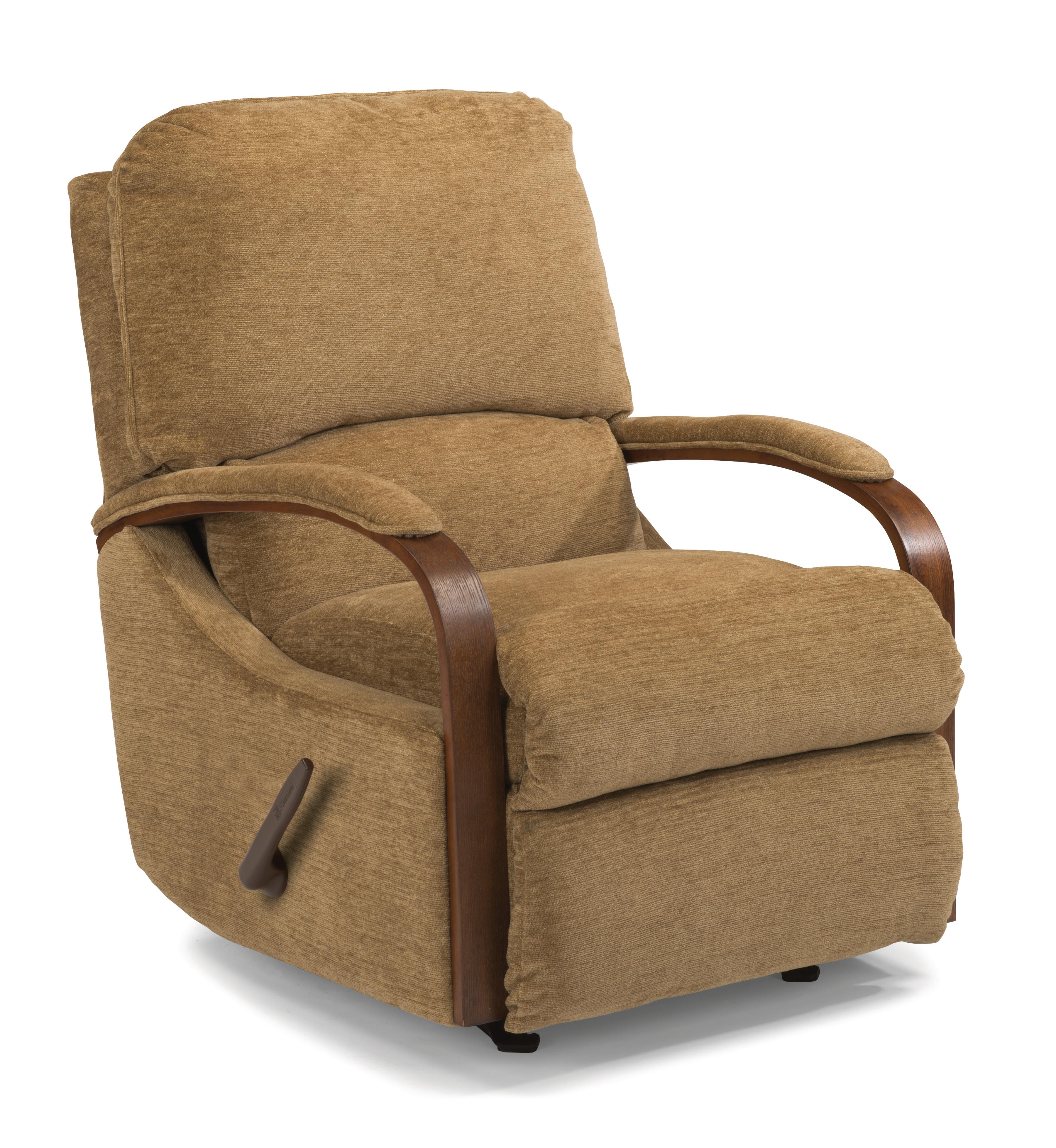 Flexsteel Woodlawn 4820 53 Exposed Wood Swivel Glider Recliner